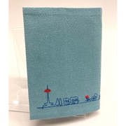 京都刺繍ブックカバー 京都風景 ブルー TK7481C