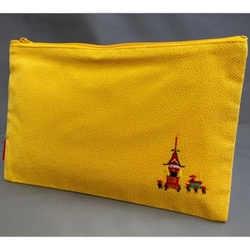 TK7824B [京都刺繍角ポーチ（大） 鉾 イエロー]