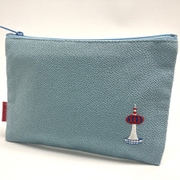 TK7825A [京都刺繍角ポーチ（小） 京都タワー ブルー]