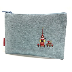 TK7825B [京都刺繍角ポーチ（小） 鉾 ブルー]