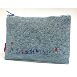TK7825C [京都刺繍角ポーチ（小） 京都風景 ブルー]