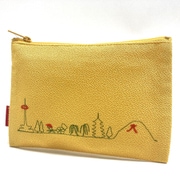 TK7825C [京都刺繍角ポーチ（小） 京都風景 イエロー]