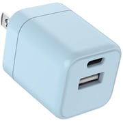 USB急速充電器 ALL CANDY USB PD（パワーデリバリー）対応20W USB-C×1/USB-A×1 折りたたみプラグ アリスブルー AC-AC20PD-BL