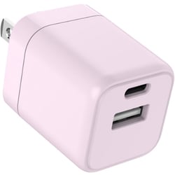 USB急速充電器 ALL CANDY USB PD（パワーデリバリー）対応 20W USB-C×1/USB-A×1 折りたたみプラグ ベビーピンク AC-AC20PD-PK