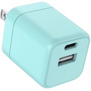 USB急速充電器 ALL CANDY USB PD（パワーデリバリー）対応 20W USB-C×1/USB-A×1 折りたたみプラグ アップルグリーン AC-AC20PD-GR