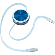 USB-C ＆ USB-C ケーブル ALL CANDY PD対応 60W 巻き取り コードリール式 アリスブルー AC-CCR-CC75BL