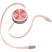 USB-C ＆ USB-C ケーブル ALL CANDY PD対応 60W 巻き取り コードリール式 ベビーピンク AC-CCR-CC75PK