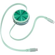USB-C ＆ USB-C ケーブル ALL CANDY PD対応 60W 巻き取り コードリール式 アップルグリーン AC-CCR-CC75GR