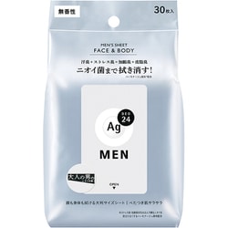 エージー24メン メンズシート フェイス＆ボディ（無香性）30枚 [男性化粧品シーズン（ボディーシート）]