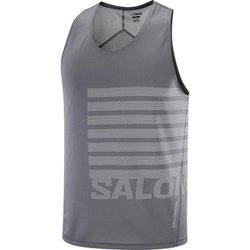 SENSE SINGLET GFX M メンズ ランニングウェア シャツ CASTELROCK/WHITE Mサイズ LC2693200