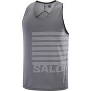 SENSE SINGLET GFX M メンズ ランニングウェア シャツ CASTELROCK/WHITE Mサイズ LC2693200