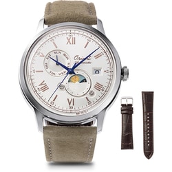 ORIENT（オリエント） Classic（クラシック） Bambino （バンビーノ） SUN&MOON （サンアンドムーン） オリエント75周年限定モデル 自動巻き（手巻付き） カーフバンド メンズ RN-AK0808S