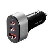 シガーソケット カーチャージャー USB Type-C×2/USB A×1 PD67W 急速充電 増設 コンセント 車載充電器 アクセサリー電源 スマートフォン タブレット ノートパソコン iPhone CAR-CHR83CPD
