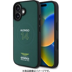 ASTON MARTIN-ARAMCO F1 iPhone 16用 本革ケース バックカバー Magsafe充電対応 GREEN ARHMP16SPNAAN