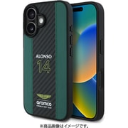 ASTON MARTIN-ARAMCO F1 iPhone 16用 本革ケース バックカバー カーボン調 GREEN ARHCP16SNCEAN