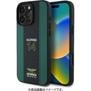 ASTON MARTIN-ARAMCO F1 iPhone 16 Pro MAX用 本革ケース バックカバー カーボン調 GREEN ARHCP16XNCEAN