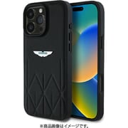 ASTON MARTIN iPhone 16 Pro MAX用 合成皮革ケース バックカバーメタルエンブレム BLACK ASHCP16XPDIK