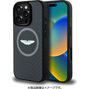 ASTON MARTIN iPhone 16 Pro MAX用 リアルカーボンケース バックカバー Magsafe充電対応 BLACK ASHMP16XFCOS