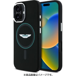 ASTON MARTIN iPhone 16用 シリコンケース バックカバー Magsafe充電対応 BLACK ASHMP16SSSLN