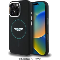 ASTON MARTIN iPhone 16 Pro MAX用 シリコンケース バックカバー Magsafe充電対応 BLACK ASHMP16XSSLN