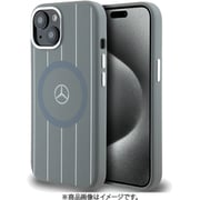 Mercedes iPhone 15用 ケース シリコン バックカバー 縦ラインのデザイン Magsafe充電対応 グレー MEHMP15S23SSSA