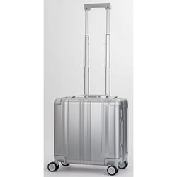 【BLADE Aluminium - Biz】 30L 旅行日数目安：1～2泊 FLAME TYPE/横型ビジネスモデル/機内持込サイズ/アルミ製ボディ・コーナーパッド/FLEX WALKER/WASHTEC/撥水ポケット（内装）/TS ID/スリムフレーム/ダイアル式TSロック/シルバー 1513-38SL