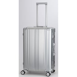 【BLADE Aluminium】 65L 旅行日数目安：5～7泊 FLAME TYPE/無料受託サイズ/アルミ製ボディ・コーナーパッド/FLEX WALKER/WASHTEC/取り外せる仕切り（撥水ポケット付）/TS ID/フック付き台座/スリムフレーム/ダイアル式TSロック/シルバー 1513-61SL
