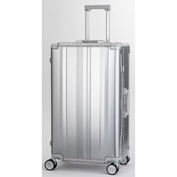 【BLADE Aluminium】 90L 旅行日数目安：7泊～ FLAME TYPE/無料受託サイズ/アルミ製ボディ・コーナーパッド/FLEX WALKER/WASHTEC/取り外せる仕切り（撥水ポケット付）/TS ID/フック付き台座/スリムフレーム/ダイアル式TSロック/シルバー 1513-71SL