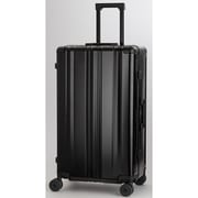 【BLADE Aluminium】 90L 旅行日数目安:7泊~ FLAME TYPE/無料受託サイズ/アルミ製ボディ・コーナーパッド/FLEX WALKER/WASHTEC/取り外せる仕切り(撥水ポケット付)/TS ID/フック付き台座/スリムフレーム/ダイアル式TSロック/ブラック 1513-71BK