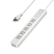 電源タップ 雷ガード マグネット 7個口 3m ほこり防止 3ピン 抜け止め 一括スイッチ 通電確認ランプ付き スイッチ連動×5/常時通電×2 ホワイト TAP-F37SH-3K