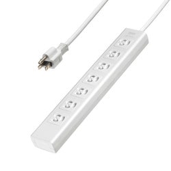 電源タップ 雷ガード マグネット 7個口 3m ほこり防止 3ピン 抜け止め ホワイト TAP-F37SH-3R