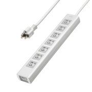 電源タップ 雷ガード マグネット 7個口 3m ほこり防止 3ピン 抜け止め 一括スイッチ ホワイト TAP-F37SH-3Z