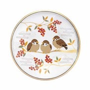 プレミアムニッポンテイスト 吉祥花鳥 丸皿 雀と南天