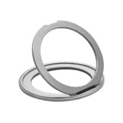 スマホリング ZEROSAFE Circle リングスタンド テープ固定式タイプ マグネット式アクセサリー対応 120度開閉 360度回転 シルバー RZSFRS01SV