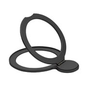 スマホリング ZEROSAFE Shaft リングスタンド テープ固定式タイプ マグネット式アクセサリー対応 150度開閉 360度回転 ブラック RZSFRS02BK