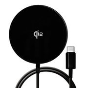 Type-Cケーブル一体型ワイヤレスチャージャー MagSafe ワイヤレス充電 Qi2認証 ブラック R15WCC15W03BK