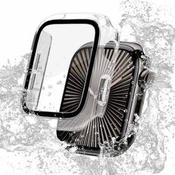 Apple Watch series10 46mm対応 高光沢 クリア PC＋GLASS一体型 防水ケース 表面硬度9H IP68 クリア GHB4813AW46