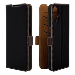 Galaxy A25用 手帳型ケース 薄型 カード入れ スタンド機能 衝撃吸収 シンプル サイドマグネット BK BR 8712GA25BSMBKB