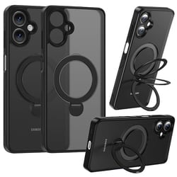 Galaxy A25用 ハイブリッドケース ZEROSAFE Shaft TPU＋PC 360°回転スタンド フロストブラック 8727GA25ZSFSBK