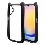 Galaxy A25用 ハイブリッドケース 猫耳 猫 衝撃吸収 TPU＋PC かわいい MIL規格 ブラック 8734GA25HPBK