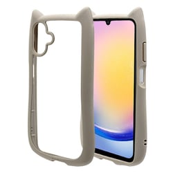 Galaxy A25用 ハイブリッドケース 猫耳 猫 衝撃吸収 TPU＋PC かわいい MIL規格 トープ 8735GA25HPTA