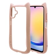 Galaxy A25用 ハイブリッドケース 猫耳 猫 衝撃吸収 TPU＋PC かわいい MIL規格 スモーキーピンク 8736GA25HPSPK