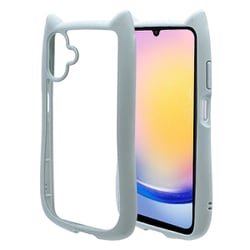 Galaxy A25用 ハイブリッドケース 猫耳 猫 衝撃吸収 TPU＋PC かわいい MIL規格 スモーキーブルー 8737GA25HPSBL
