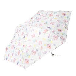 日傘 折りたたみ傘 婦人用 晴雨兼用 ポケラフローラ5段ミニ 50cm 手開き式 イージーオープン オフホワイト 17641