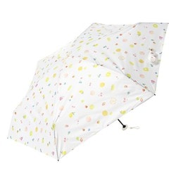 日傘 折りたたみ傘 婦人用 晴雨兼用 ポケラフルーツ5段ミニ 50cm 手開き式 イージーオープン オフホワイト 17681