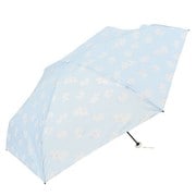 折りたたみ傘 婦人用 晴雨兼用 ポケラビションフリーゼ5段ミニ 50cm イージーオープン サックス 17701