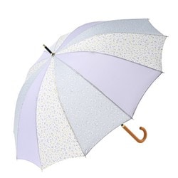 長傘 婦人用 12本骨フラワーパッチワーク 55cm 手開き 耐風 ラベンダー 17792