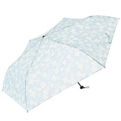 日傘 折りたたみ傘 婦人用 晴雨兼用 ハンナカーボン軽量ミニ55 55cm 手開き式 イージーオープン ブルー 17982