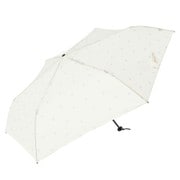 折りたたみ傘 婦人用 晴雨兼用 グラデーションハートカーボン軽量ミニ55 55cm イージーオープン オフホワイト 18122