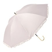 長傘 婦人用 晴雨兼用 遮光メロウフリル 50cm 手開き 遮光・遮熱 ピンク 24532